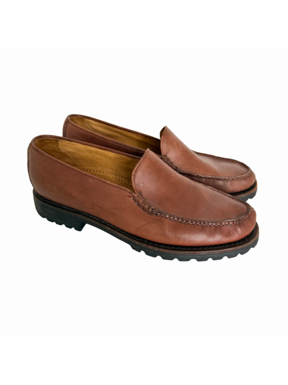 Cole Haan Country Brown Leather Slip On Loafers Size 8 Neutral Classic Heritage